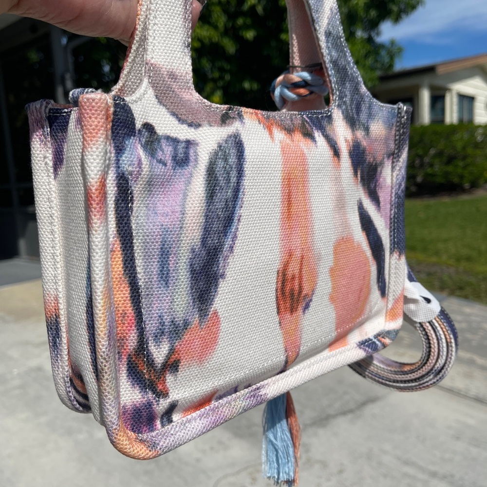 VINCE CAMUTO Printed Small Canvas Tote-Oriel In Blooming Brush - Picture 7 of 13